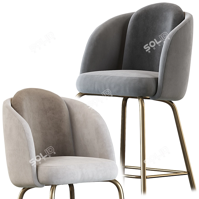 Moderno Upholstered Barstool: Ditre Italia LUCIA 3D model image 3