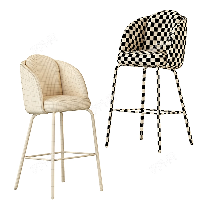 Moderno Upholstered Barstool: Ditre Italia LUCIA 3D model image 4