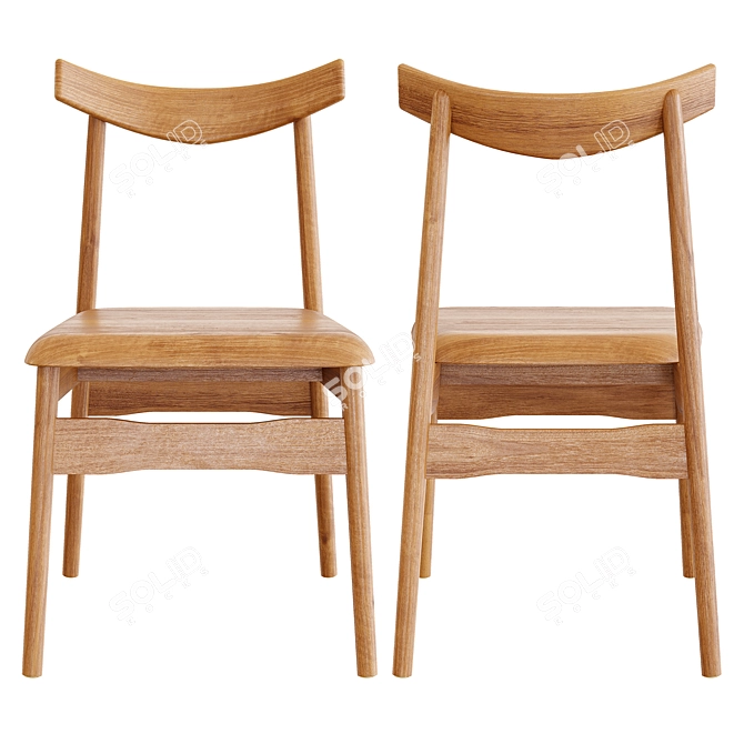 Zara Home Wooden Chair 3D model image 4