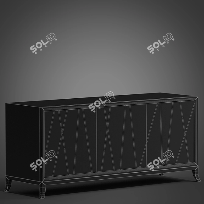 Modern 64in Entertainment Console 3D model image 2