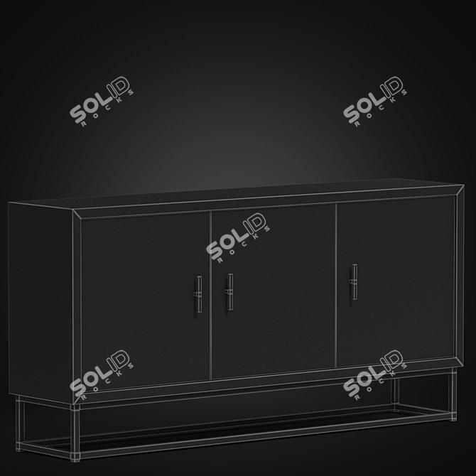 Sleek Media Center: 69" Entertainment Console 3D model image 2