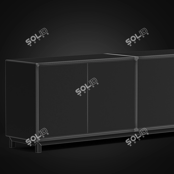 Modern Four-Door Media Center 3D model image 4