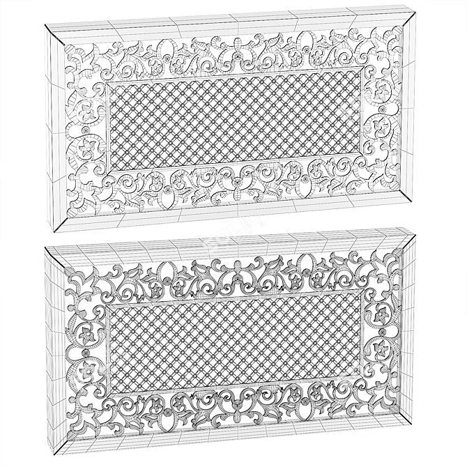 Title: Ornamental Box and Panel Set 3D model image 5