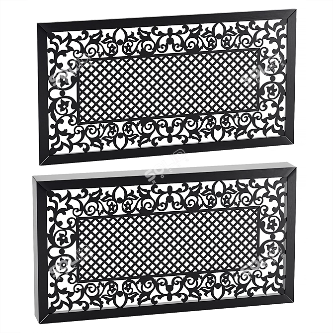 Title: Ornamental Box and Panel Set 3D model image 6