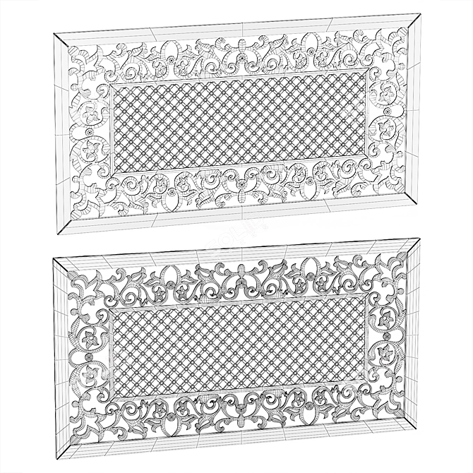 Title: Ornamental Box and Panel Set 3D model image 8