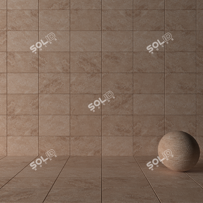 Bretton Beige Stone Wall Tiles: Textured & Versatile 3D model image 3