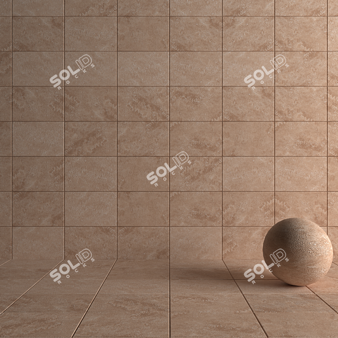 Bretton Beige Stone Wall Tiles: Textured & Versatile 3D model image 4