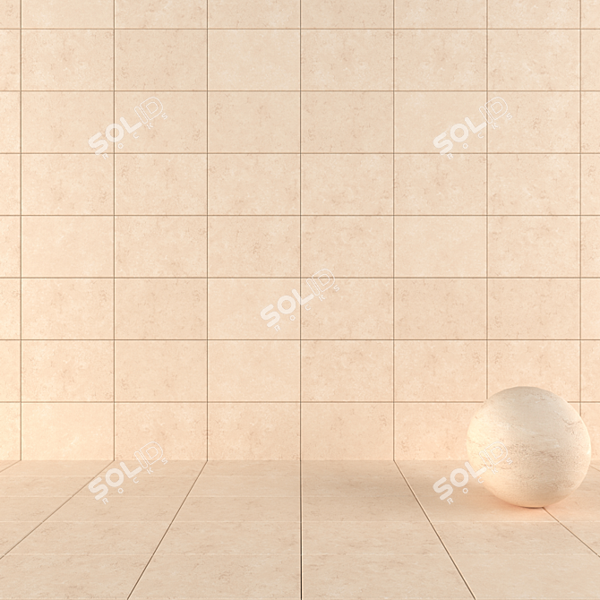 Bretton Cream Stone Wall Tiles: High Quality, Multi-Texture, Beige Color 3D model image 1