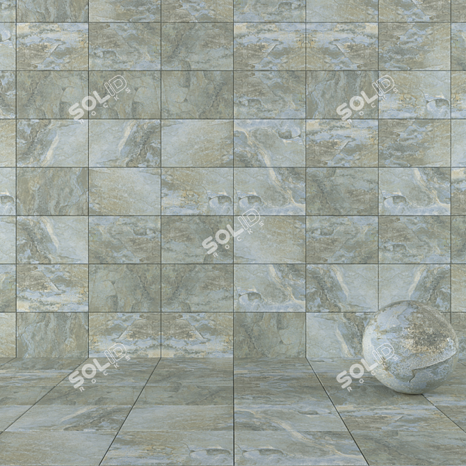 Key Stone Blue Stone Wall Tiles 3D model image 1