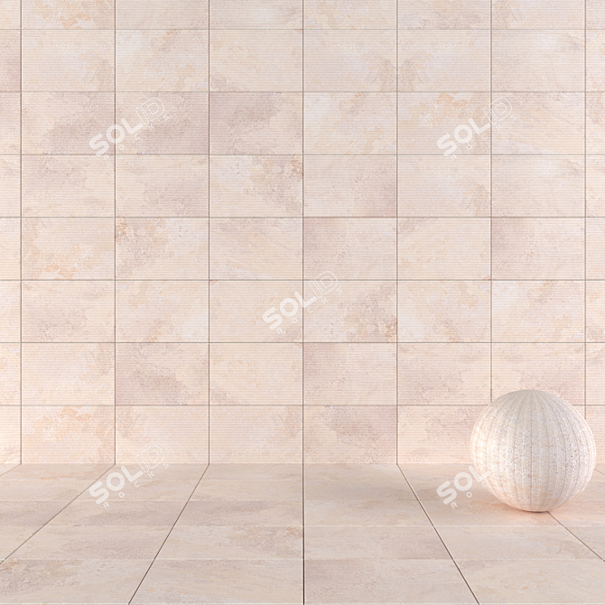 Mardin Cream Stone Wall Tiles 3D model image 1