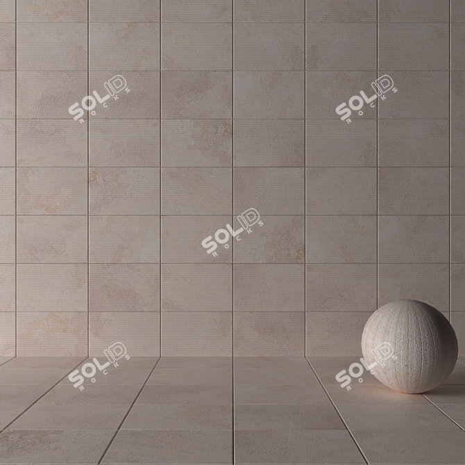 Mardin Cream Stone Wall Tiles 3D model image 3