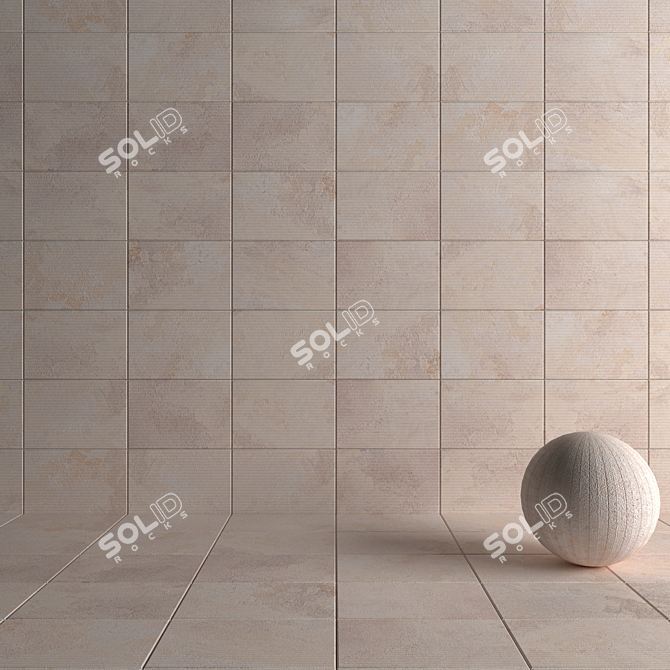 Mardin Cream Stone Wall Tiles 3D model image 4