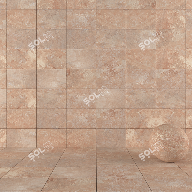 Mardin Gold Stone Wall Tiles 3D model image 1