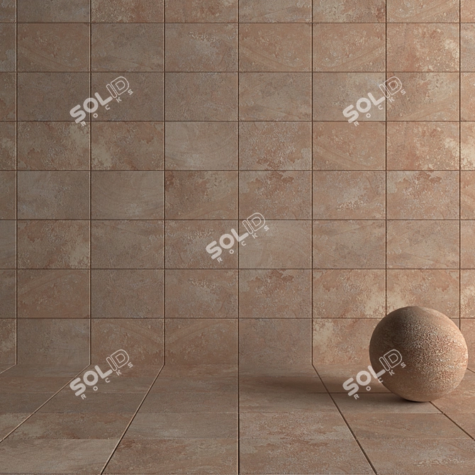 Mardin Gold Stone Wall Tiles 3D model image 4