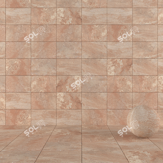 Mardin Gold Stone Wall Tiles 3D model image 1