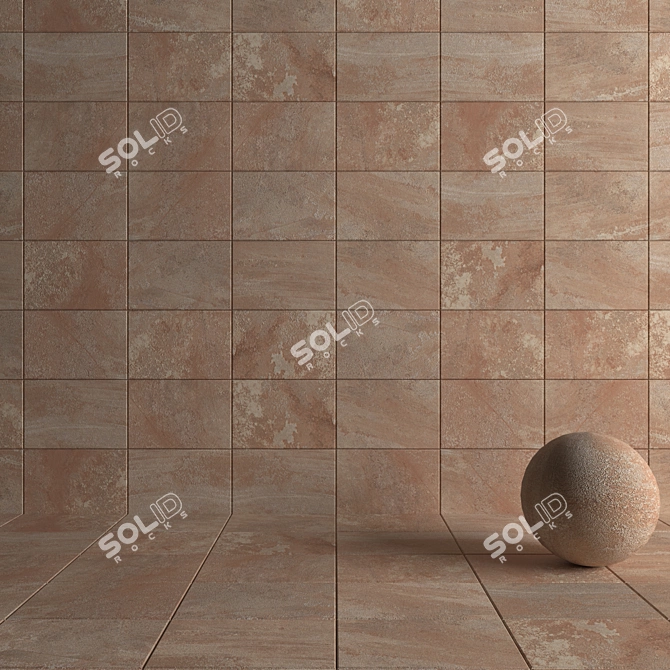 Mardin Gold Stone Wall Tiles 3D model image 4