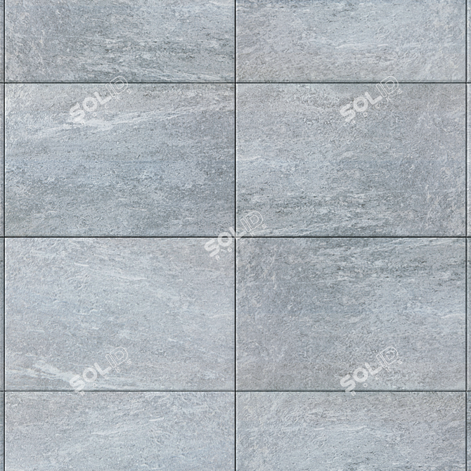 Mojo Gray Stone Wall Tiles - 3D Textured Set 3D model image 2