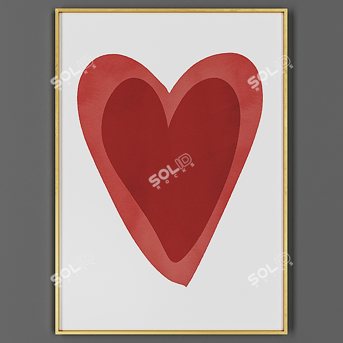 Elegant Framed Artwork 3D model image 1