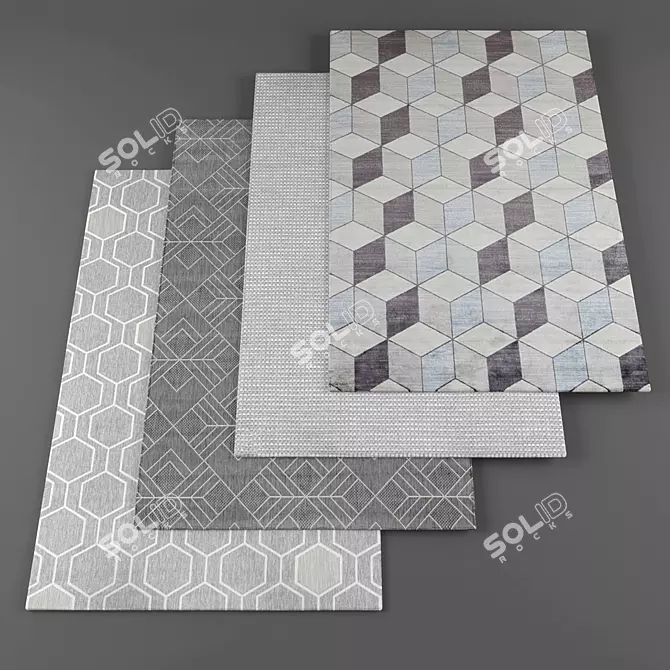 Title: Elegant Collection of De Dimora Rugs 3D model image 1