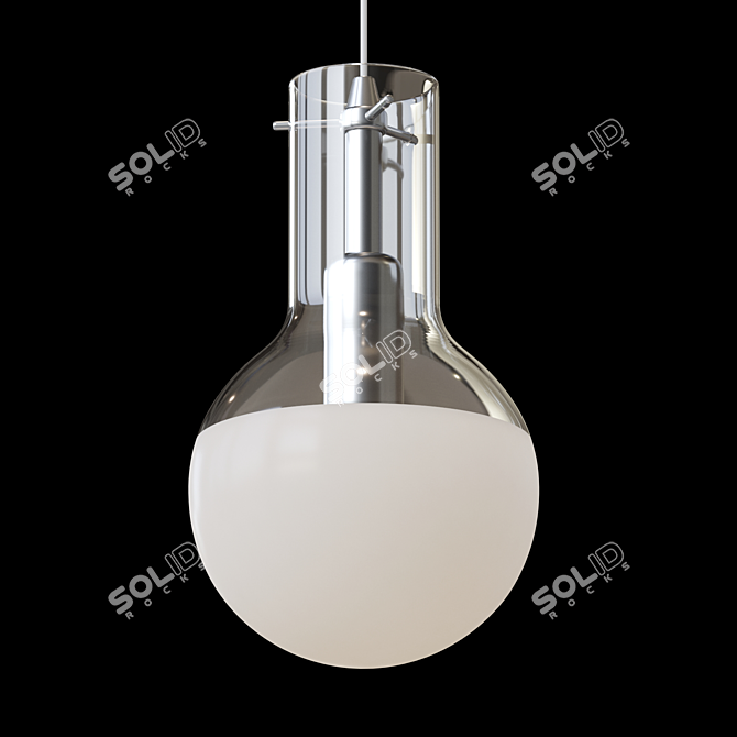 Sleek Glass Pendant Lamp 3D model image 2