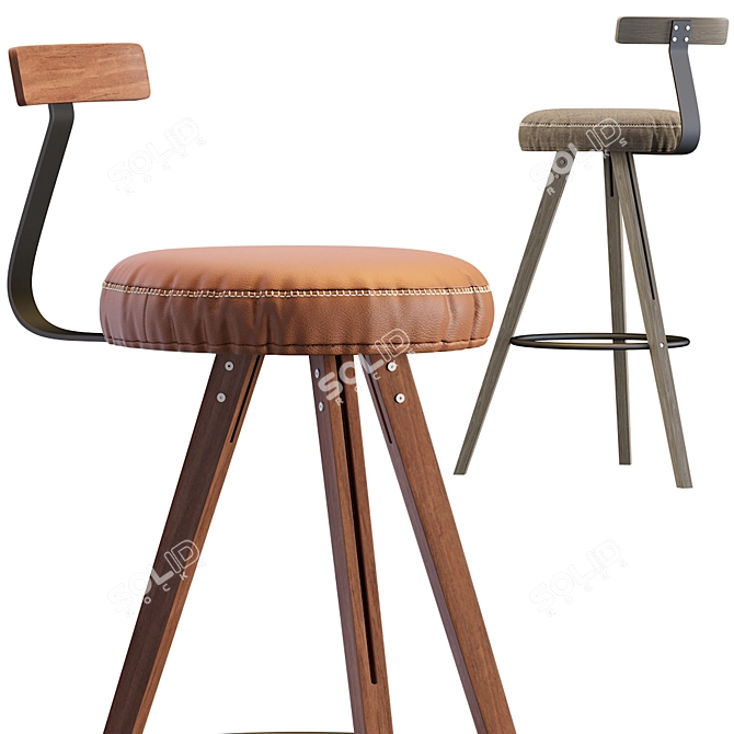 Sleek Endo Bar Stool: Modern Elegance 3D model image 4