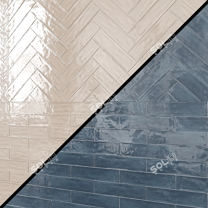 Vibrant 3x12 Ceramic Subway Tiles 3D model image 1