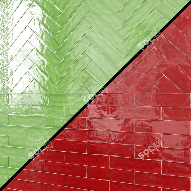 Vibrant 3x12 Ceramic Subway Tiles 3D model image 4