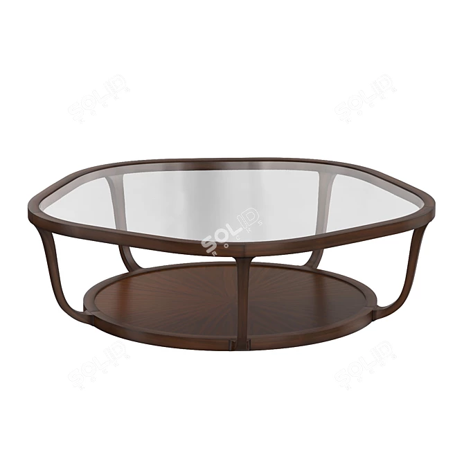 Sleek Lacquered Glass Coffee Table 3D model image 3