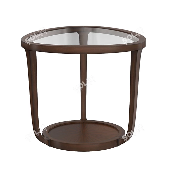 Sleek Lacquered Glass Coffee Table 3D model image 4