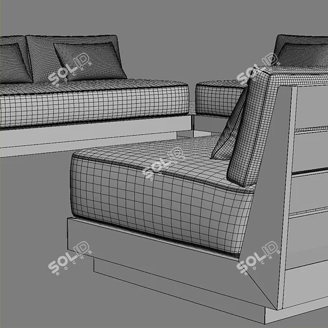 Maya Customizable Sectional Sofa 3D model image 2