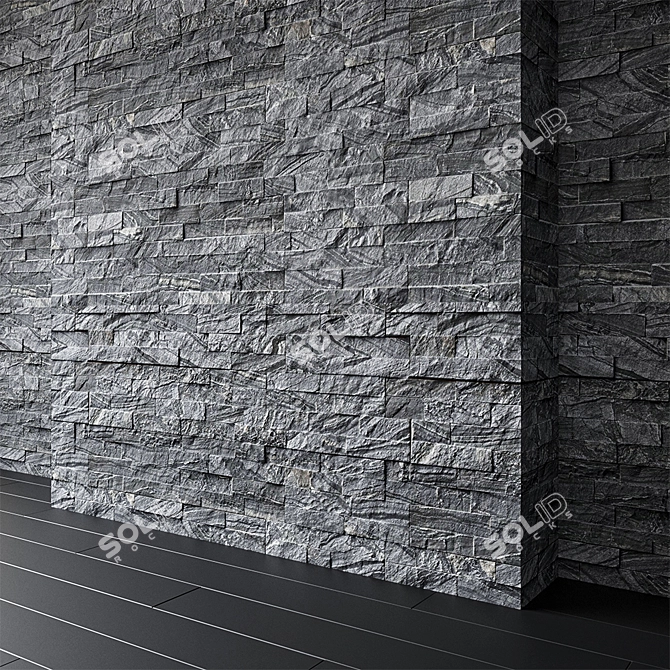 Coal Canyon Dark Sandstone: Natural Elegance for Your Decor 3D model image 1