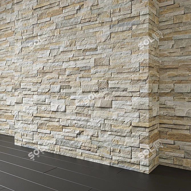 Golden Honey Decor Stone 3D model image 1