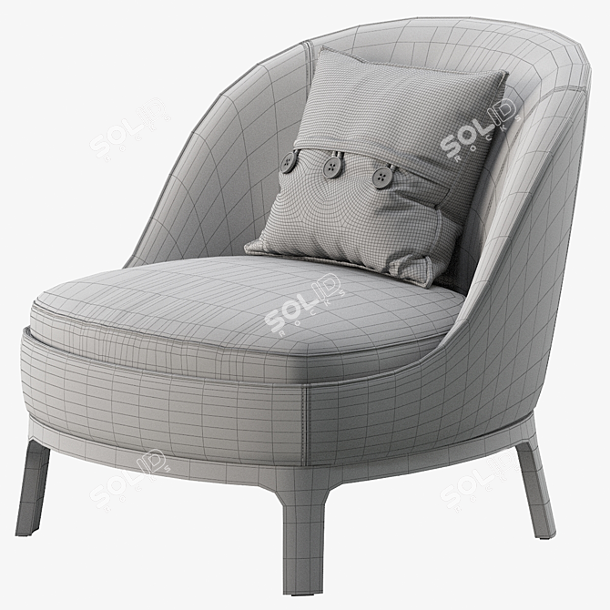 Sleek Dragonfly Armchair: 73x76x73 3D model image 4