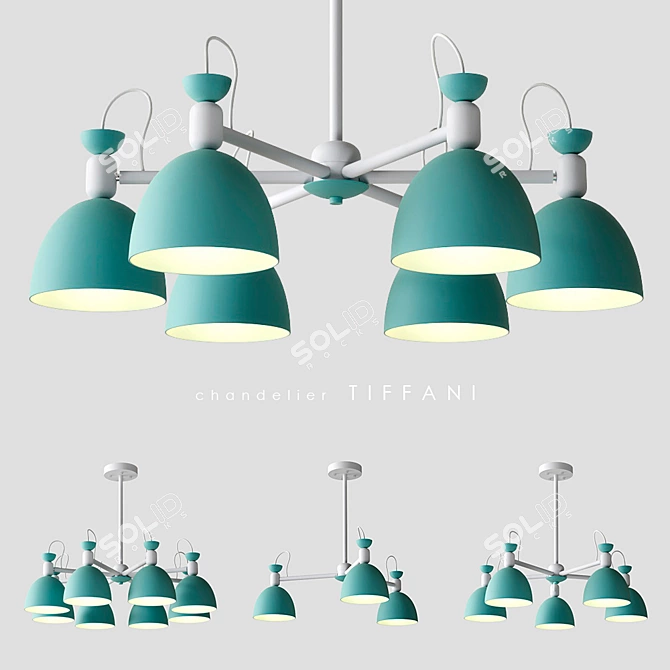 Lampatron Tiffani: Versatile Tiffany-style Chandelier 3D model image 1