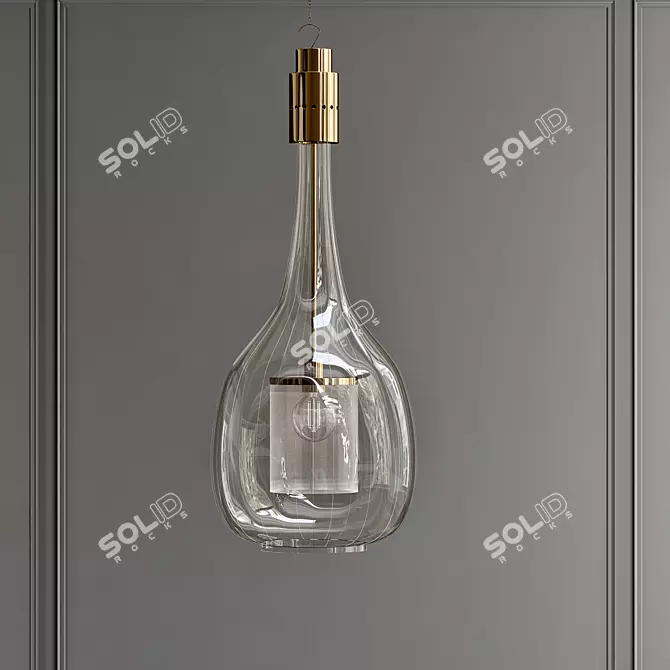 Elegant Murano Glass Chandelier 3D model image 1