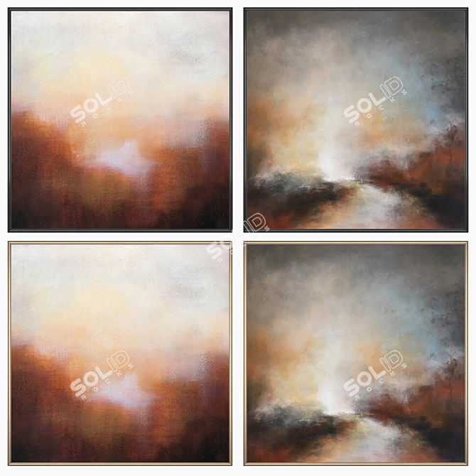 Elegant Wall Art Set with Multiple Frames 3D model image 2