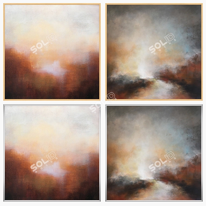 Elegant Wall Art Set with Multiple Frames 3D model image 3