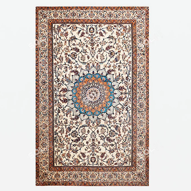 Exquisite Hand-Woven Persian Rug 3D model image 2