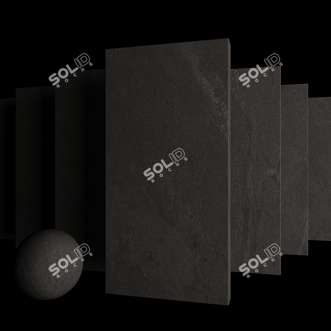 Tierra Black Stone Set 3D model image 3