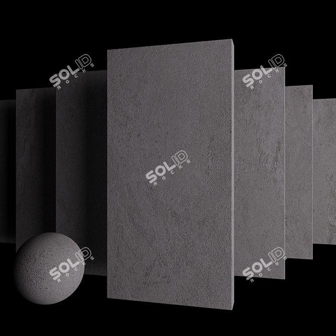 Gray Stone Tile Set: Tierra Collection 3D model image 3