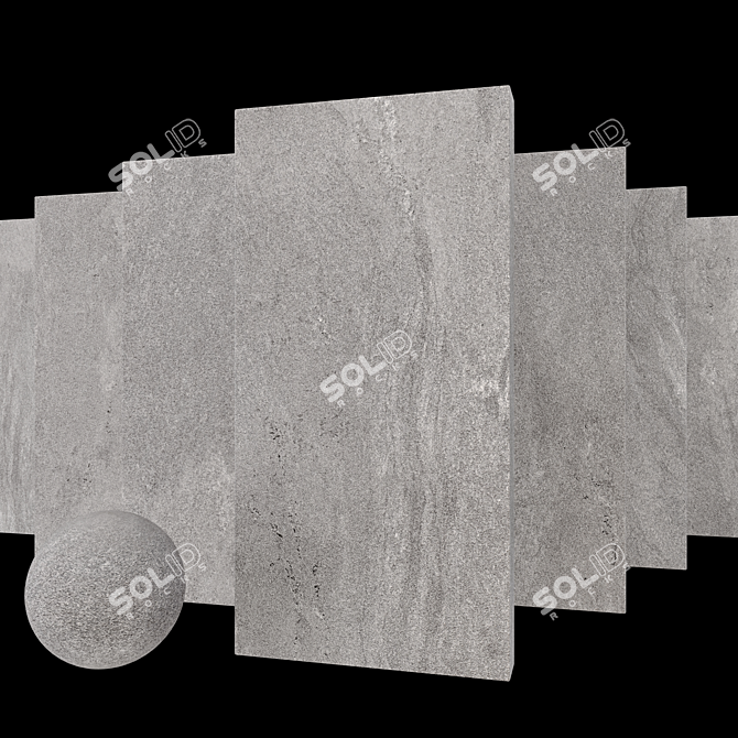 Tierra Gray Stone Tile Set 3D model image 4