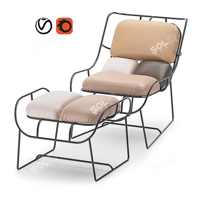 Plasma Twist Chair: Graphic Simplicity in 3D Dimensions 3D model image 1