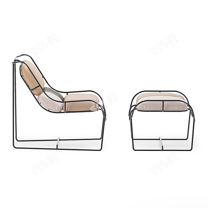 Plasma Twist Chair: Graphic Simplicity in 3D Dimensions 3D model image 3