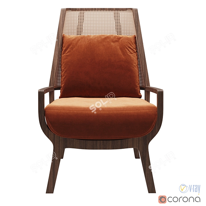 Elegant Kaya Lounge Armchair 3D model image 2