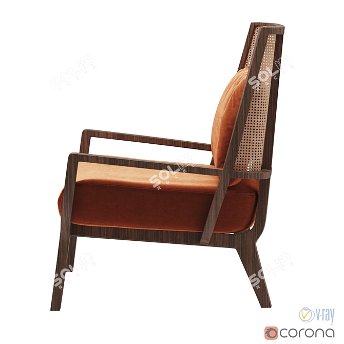 Elegant Kaya Lounge Armchair 3D model image 3