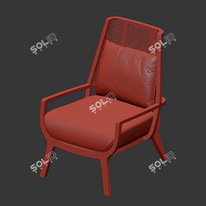 Elegant Kaya Lounge Armchair 3D model image 4