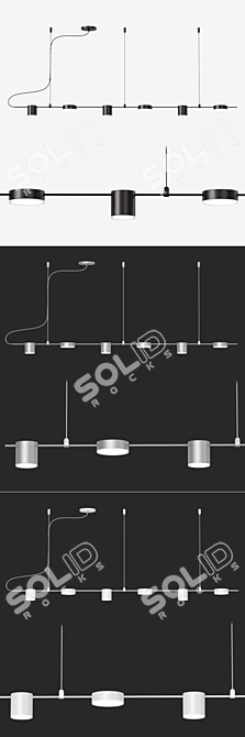 Sleek Counterpoint Linear Pendant 3D model image 2