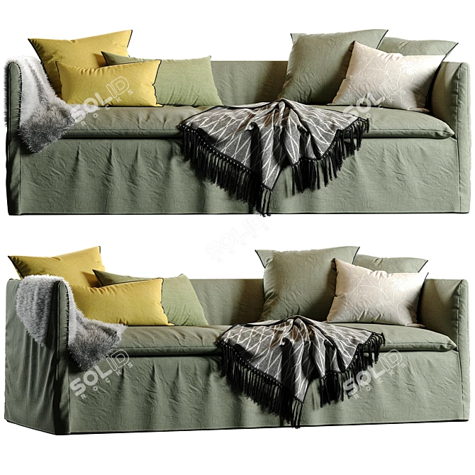 Boho Chic 240cm Sofa 3D model image 1