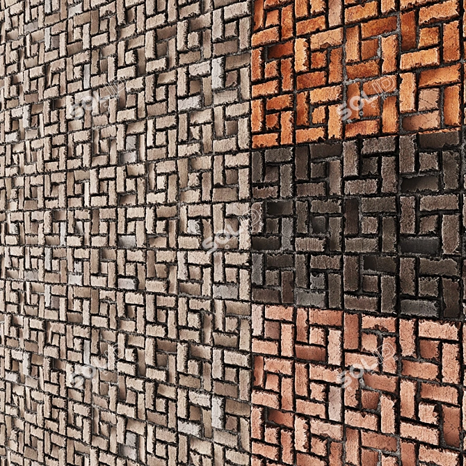 4K Brick Texture Set 3D model image 1