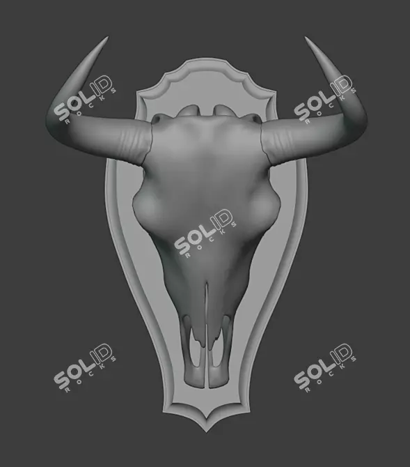 Yak Skull Medallion: 10 Texture Options 3D model image 5